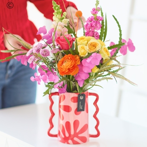 Bright Mothers Day Flowers in a Vase